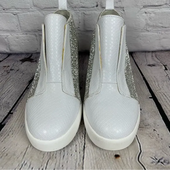 INC International Concepts Wesla Hidden Wedge White Sparkle Women's 9.5 M