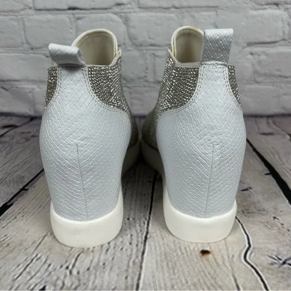 INC International Concepts Wesla Hidden Wedge White Sparkle Women's 9.5 M