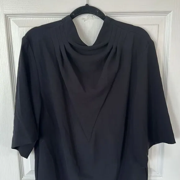 IRO Tonight Dress Black Crepe Draping Cowl Neckline Sheath Mini Dress NWT