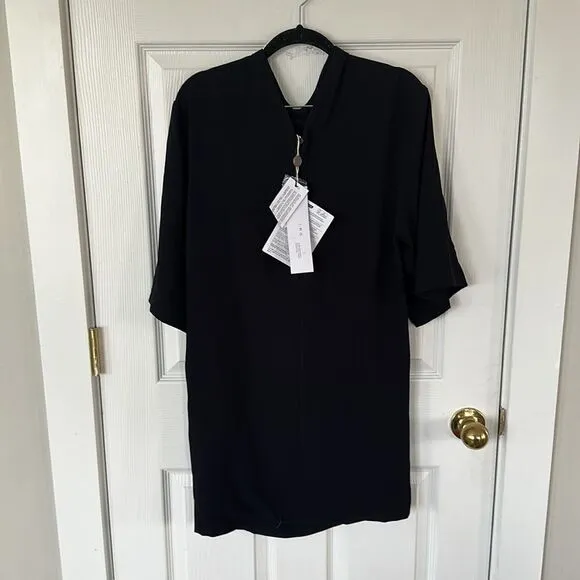 IRO Tonight Dress Black Crepe Draping Cowl Neckline Sheath Mini Dress NWT