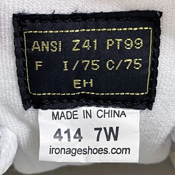 Iron Age Work Safety Shoes Sneakers Mens Size 7 Wide White Leather Steel Toe