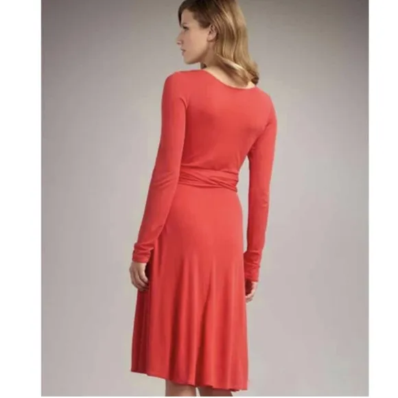 Issa London Classic Wrap Dress Red Long Sleeve