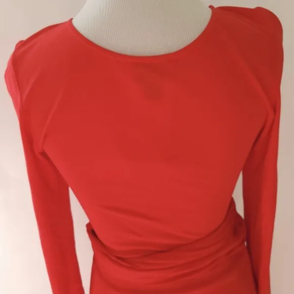 Issa London Classic Wrap Dress Red Long Sleeve