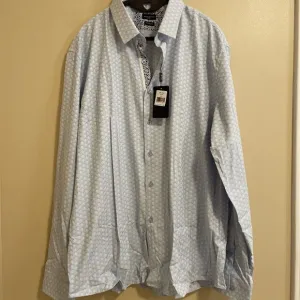 Italian Designer Rosso Milano Mens Modern Fit Button Dress Shirt Size XL - 17.5