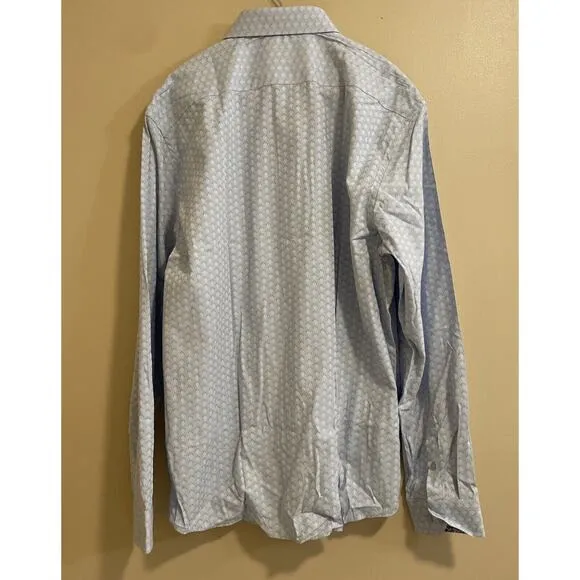 Italian Designer Rosso Milano Mens Modern Fit Button Dress Shirt Size XL - 17.5