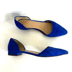 J. Crew Blue Suede Leather Flats Pointy‎ Toe Classic Shoes Women’s Size 9