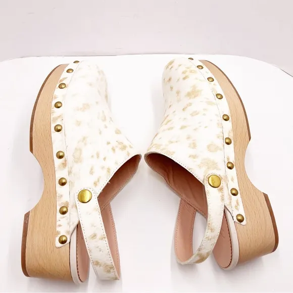 🆕{J. CREW} Calf-Hair Convertible-Strap Leather Clogs