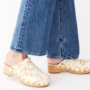 🆕{J. CREW} Calf-Hair Convertible-Strap Leather Clogs