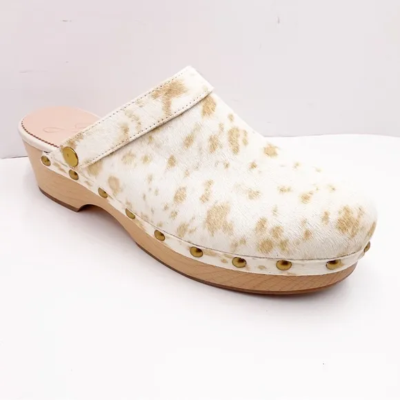 🆕{J. CREW} Calf-Hair Convertible-Strap Leather Clogs