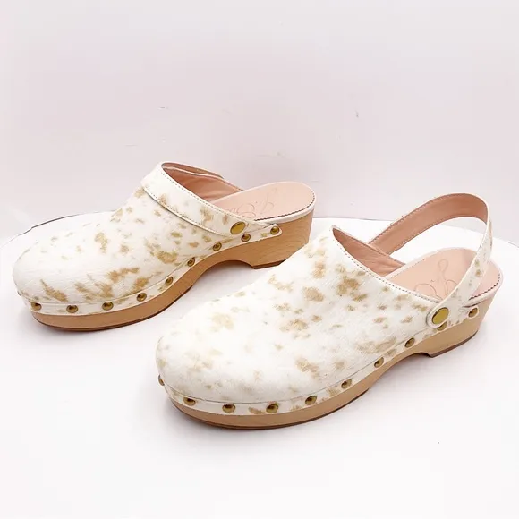 🆕{J. CREW} Calf-Hair Convertible-Strap Leather Clogs