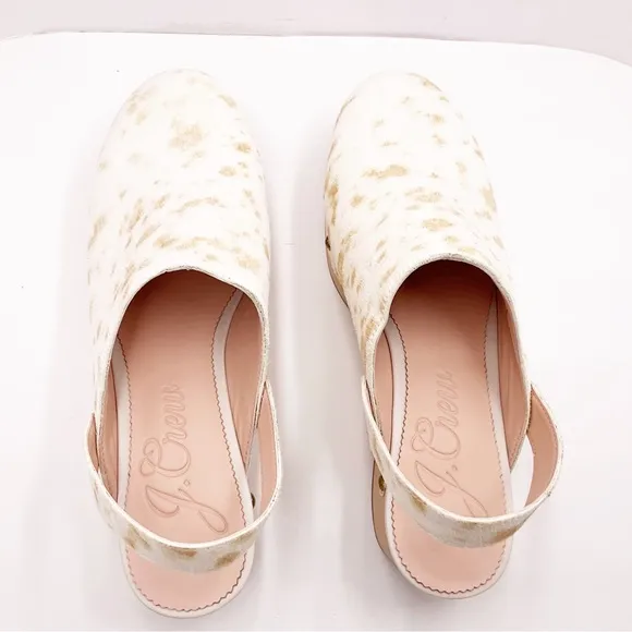 🆕{J. CREW} Calf-Hair Convertible-Strap Leather Clogs