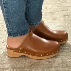 J. Crew Convertible Cognac Leather Clog