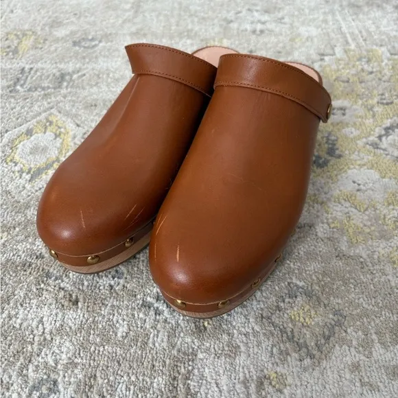J. Crew Convertible Cognac Leather Clog