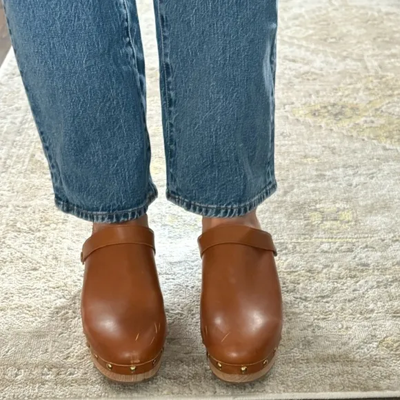 J. Crew Convertible Cognac Leather Clog