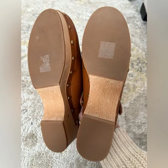 J. Crew Convertible Cognac Leather Clog