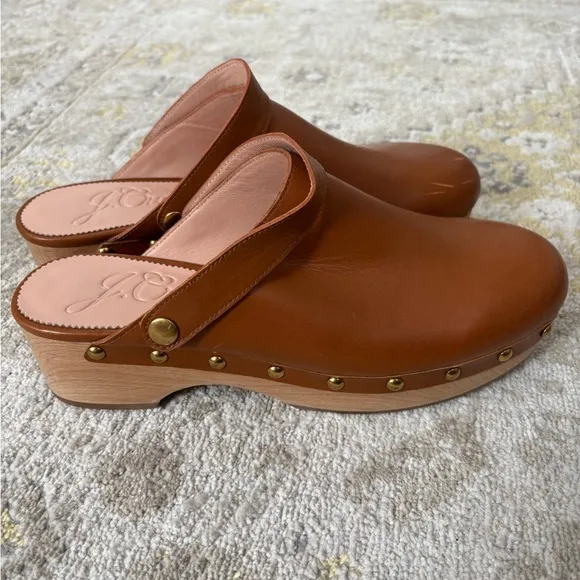 J. Crew Convertible Cognac Leather Clog