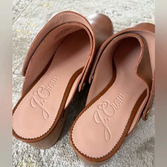 J. Crew Convertible Cognac Leather Clog