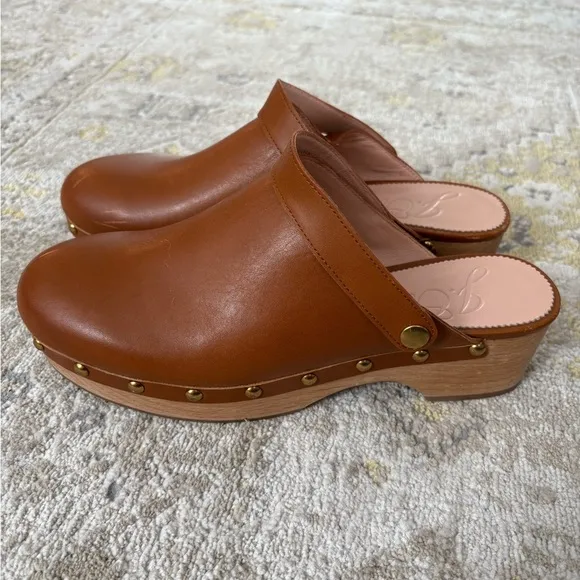 J. Crew Convertible Cognac Leather Clog