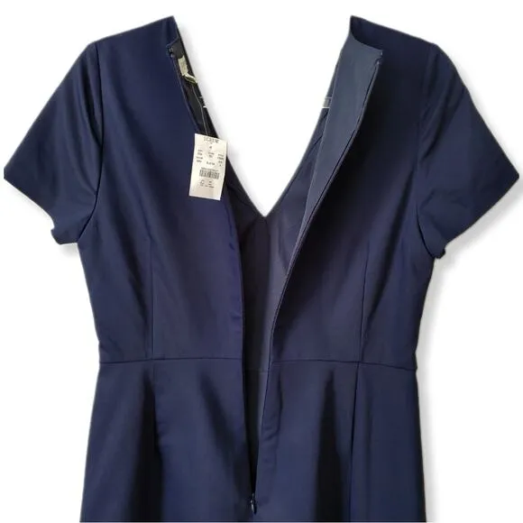 J Crew Navy Sheath Dress 6 Classic Modern Preppy Tailored Career Corporate NEW
