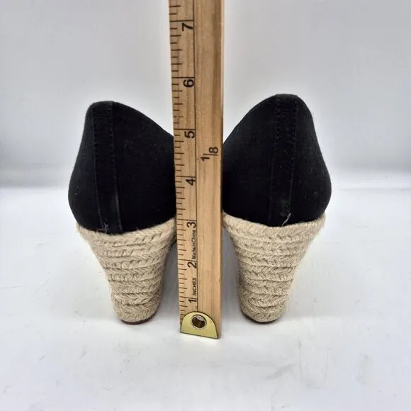 J. Crew Shoes Women’s Size 9 M Canvas  Espadrille Wedges Shoes Black