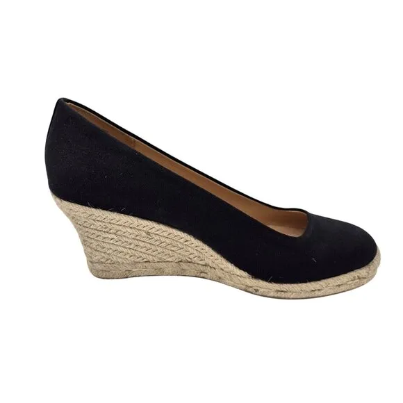 J. Crew Shoes Women’s Size 9 M Canvas  Espadrille Wedges Shoes Black