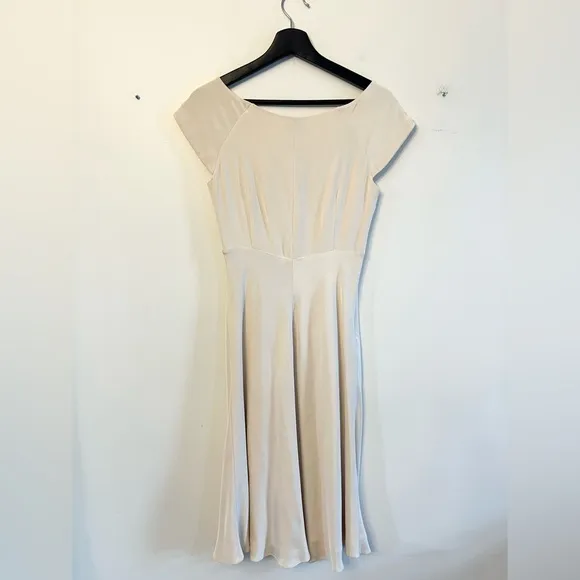 J Crew vintage Cecelia dress 100% silk cream ivory bridal bachelorette classic 2
