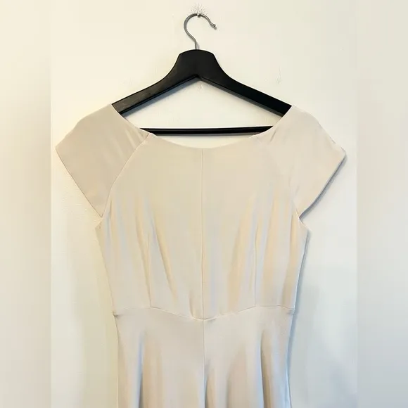 J Crew vintage Cecelia dress 100% silk cream ivory bridal bachelorette classic 2