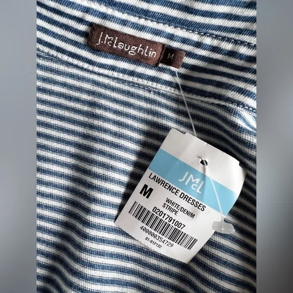 J. McLaughlin Navy striped Richie dress size medium NWT