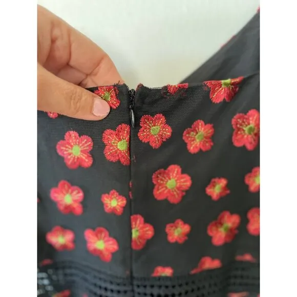 Jack by BB Dakota Magic Hour Dress Embroidered Floral Evening Cocktail Modern