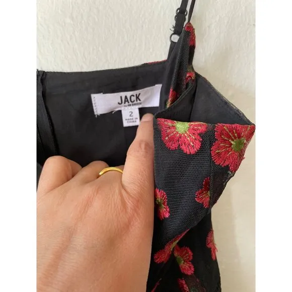Jack by BB Dakota Magic Hour Dress Embroidered Floral Evening Cocktail Modern