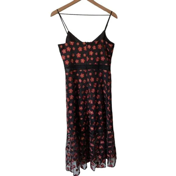 Jack by BB Dakota Magic Hour Dress Embroidered Floral Evening Cocktail Modern
