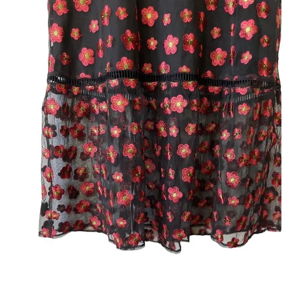 Jack by BB Dakota Magic Hour Dress Embroidered Floral Evening Cocktail Modern