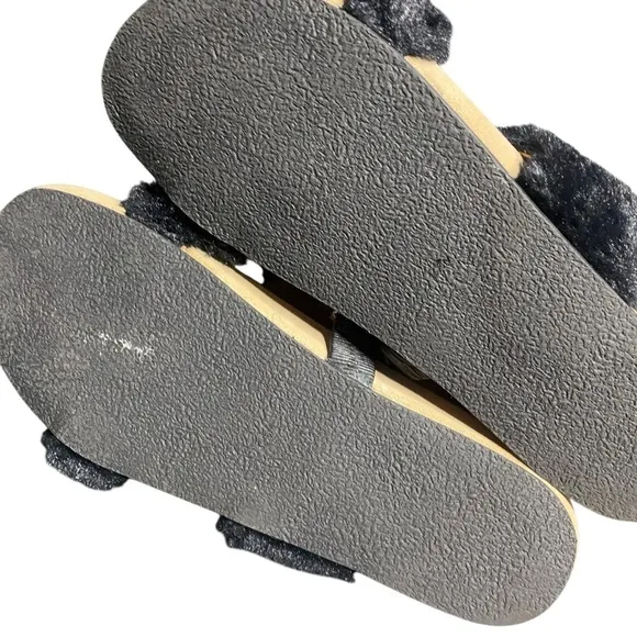 Jack Rogers Lauren Slide Sandals Black Faux Fur