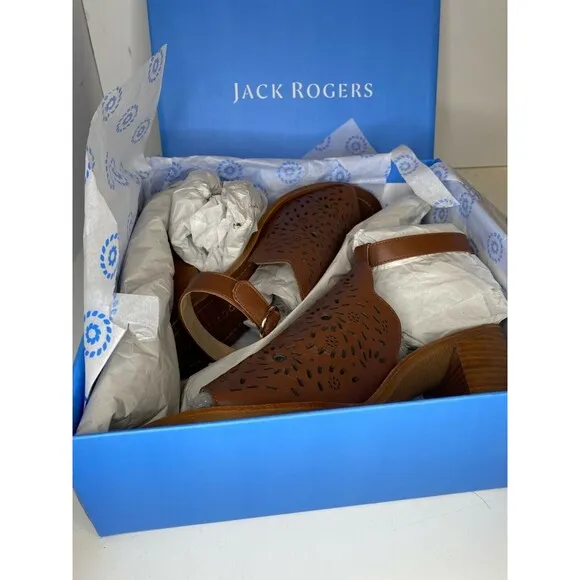 Jack Rogers Shoes Womens 11 Mocha Ronnie Brown Heel Sandals M21 111201H NEW