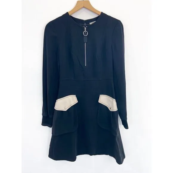Jason Wu Grey Black Cream Fit Flare Dress 2 Modern Contemporary Minimalist Sleek