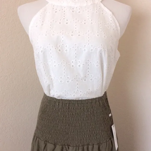 Jason Wu skirt tiered skirt army green smocked waste midi skirt embellished