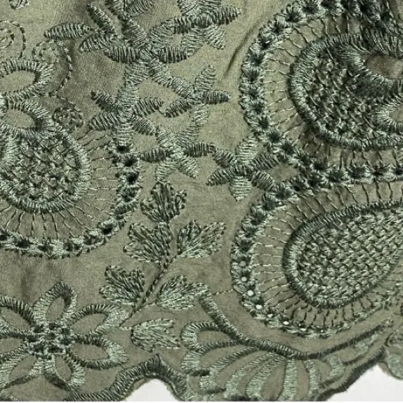 Jason Wu skirt tiered skirt army green smocked waste midi skirt embellished