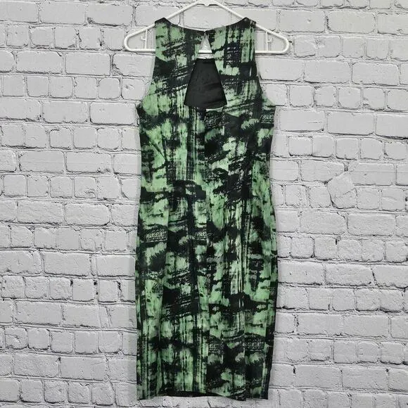Jay Godfrey NWT Green &amp; Black Sleeveless Dress Size 8 | Chic &amp; Modern