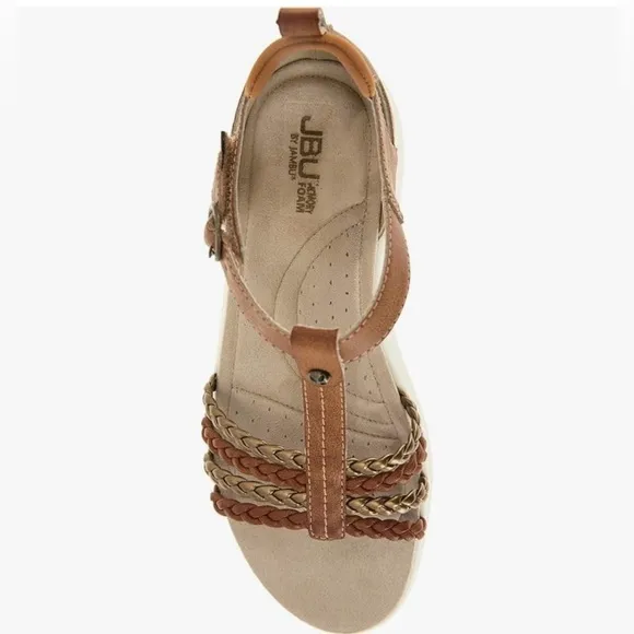 JBU Prague Comfort Casual Adjustable Ankle Strap Flat Open Toe  Sandals Size 7M