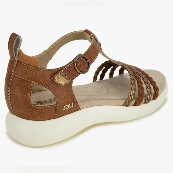 JBU Prague Comfort Casual Adjustable Ankle Strap Flat Open Toe  Sandals Size 7M