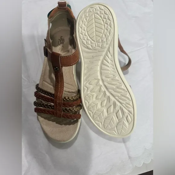 JBU Prague Comfort Casual Adjustable Ankle Strap Flat Open Toe  Sandals Size 7M