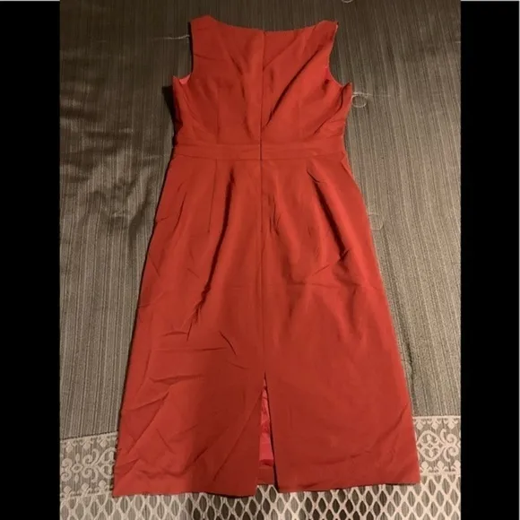 J.Crew Classic Casual Basic Wool Sheath Midi Dress Fitted Red Size 12