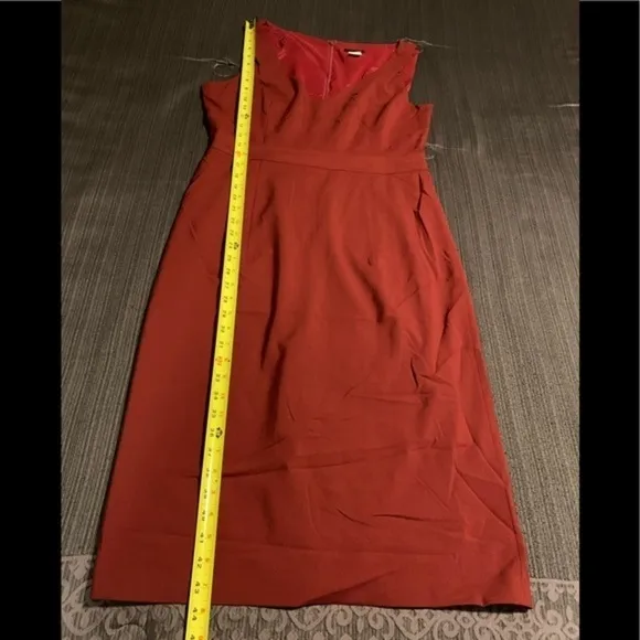 J.Crew Classic Casual Basic Wool Sheath Midi Dress Fitted Red Size 12