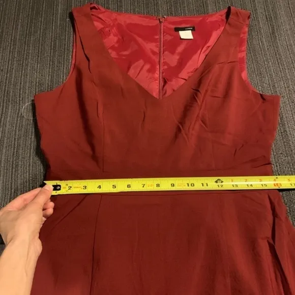 J.Crew Classic Casual Basic Wool Sheath Midi Dress Fitted Red Size 12
