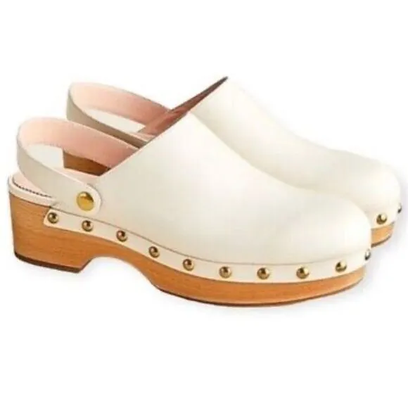 J.crew Convertible Leather Studded Clogs