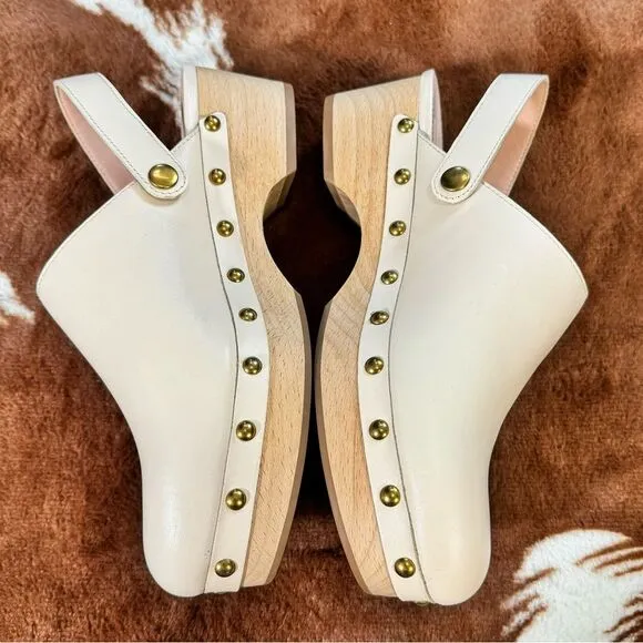 J.crew Convertible Leather Studded Clogs
