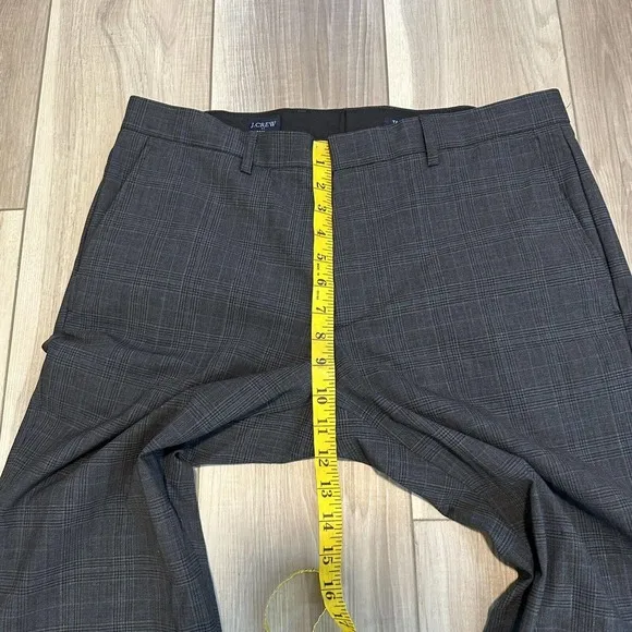 J.Crew Mens $168 Four Season Thompson Pant Tapered Leg Gray Plaid 33X32 AP879