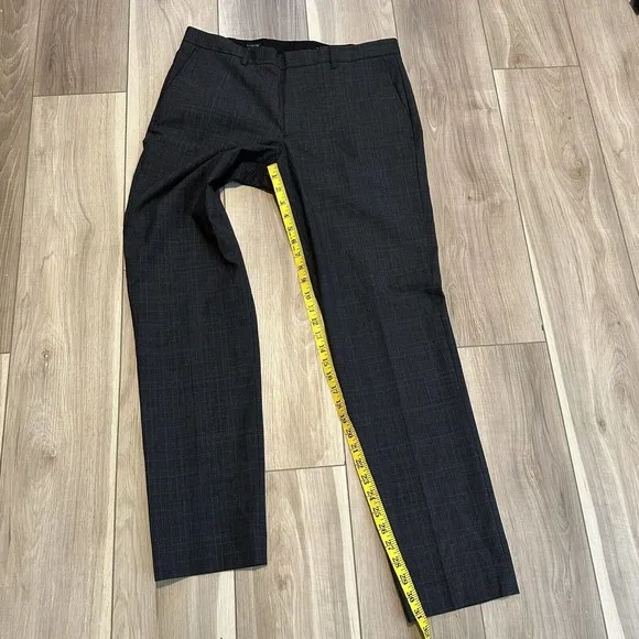 J.Crew Mens $168 Four Season Thompson Pant Tapered Leg Gray Plaid 33X32 AP879