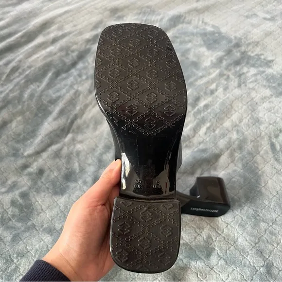 Jeffrey Campbell Black Mules with Glossy Finish Chunky Y2K  Barbie shoes 8