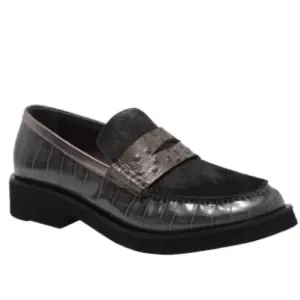 Jeffrey Campbell Lenna Gray Leather Penny Loafer Women’s Size 8.5
